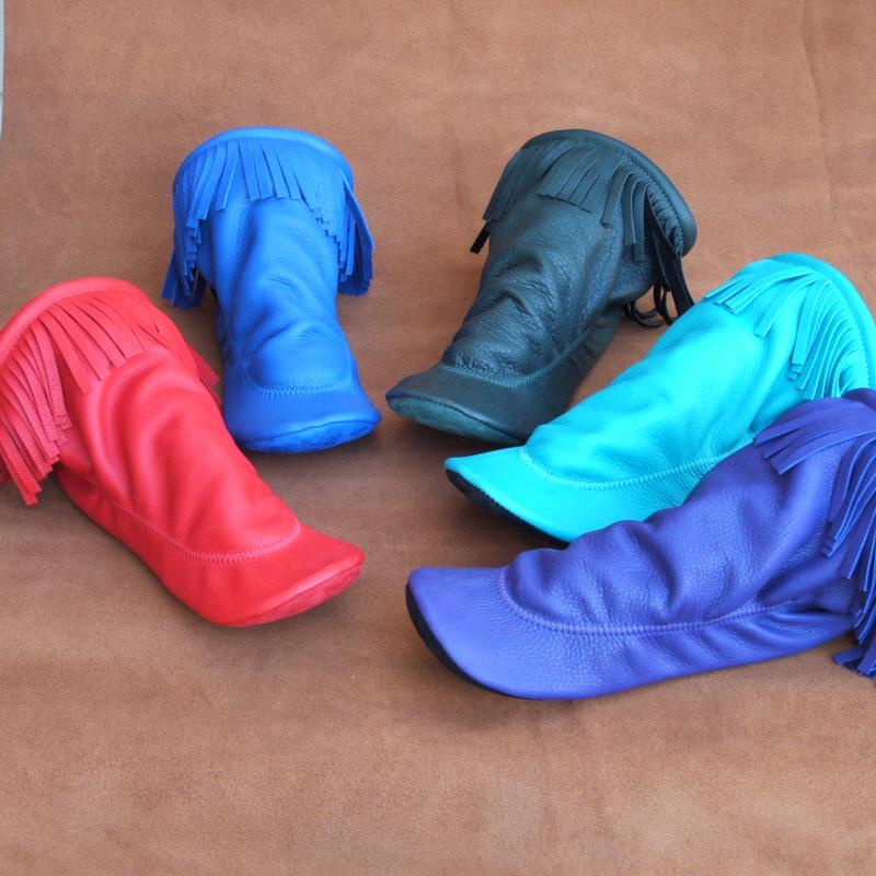 Deerskin Fringe Available in Red, Blue, Turquoise & Purple