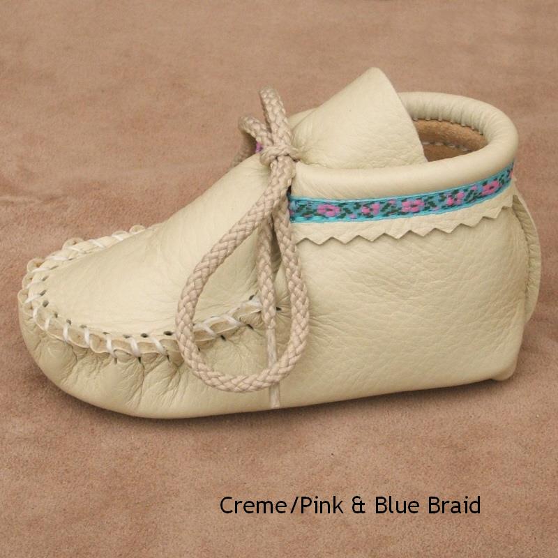 Creme with Pink & Blue Braid