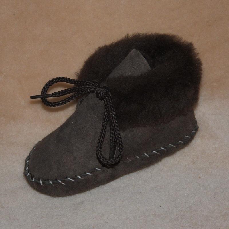 Brown Toddler Sheepskin Booties