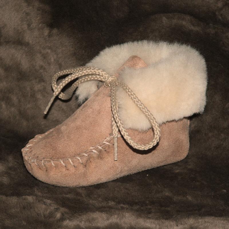 Tan Infant Sheepskin Booties