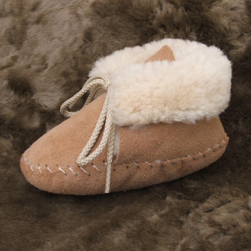 Tan Toddler Sheepskin Booties