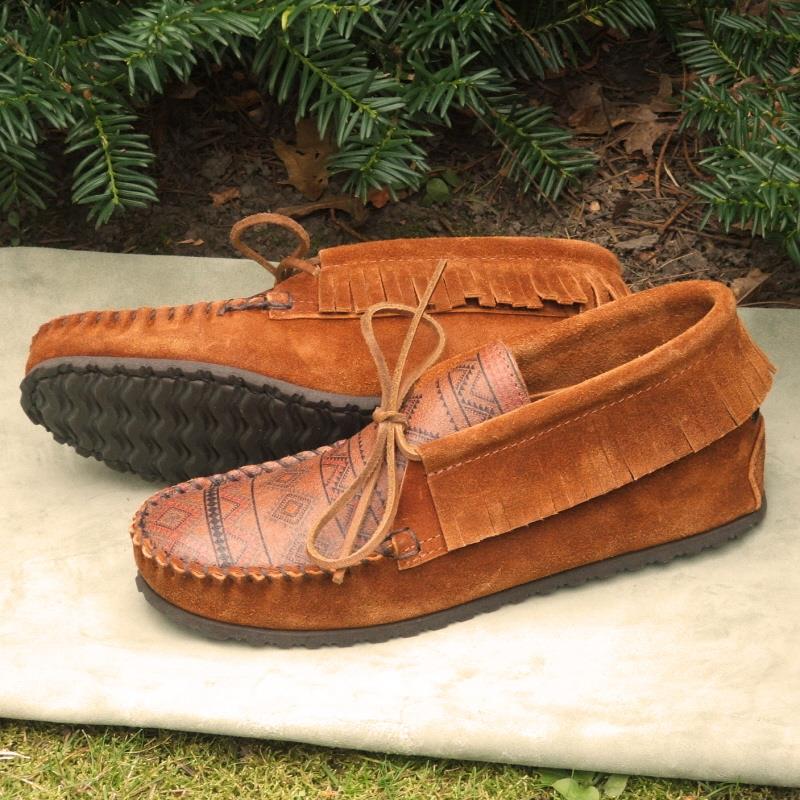 Aztec Suede Ankle Moccasins